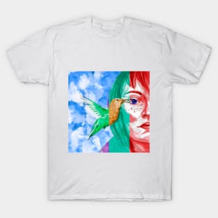 Woman with a bird T-Shirt